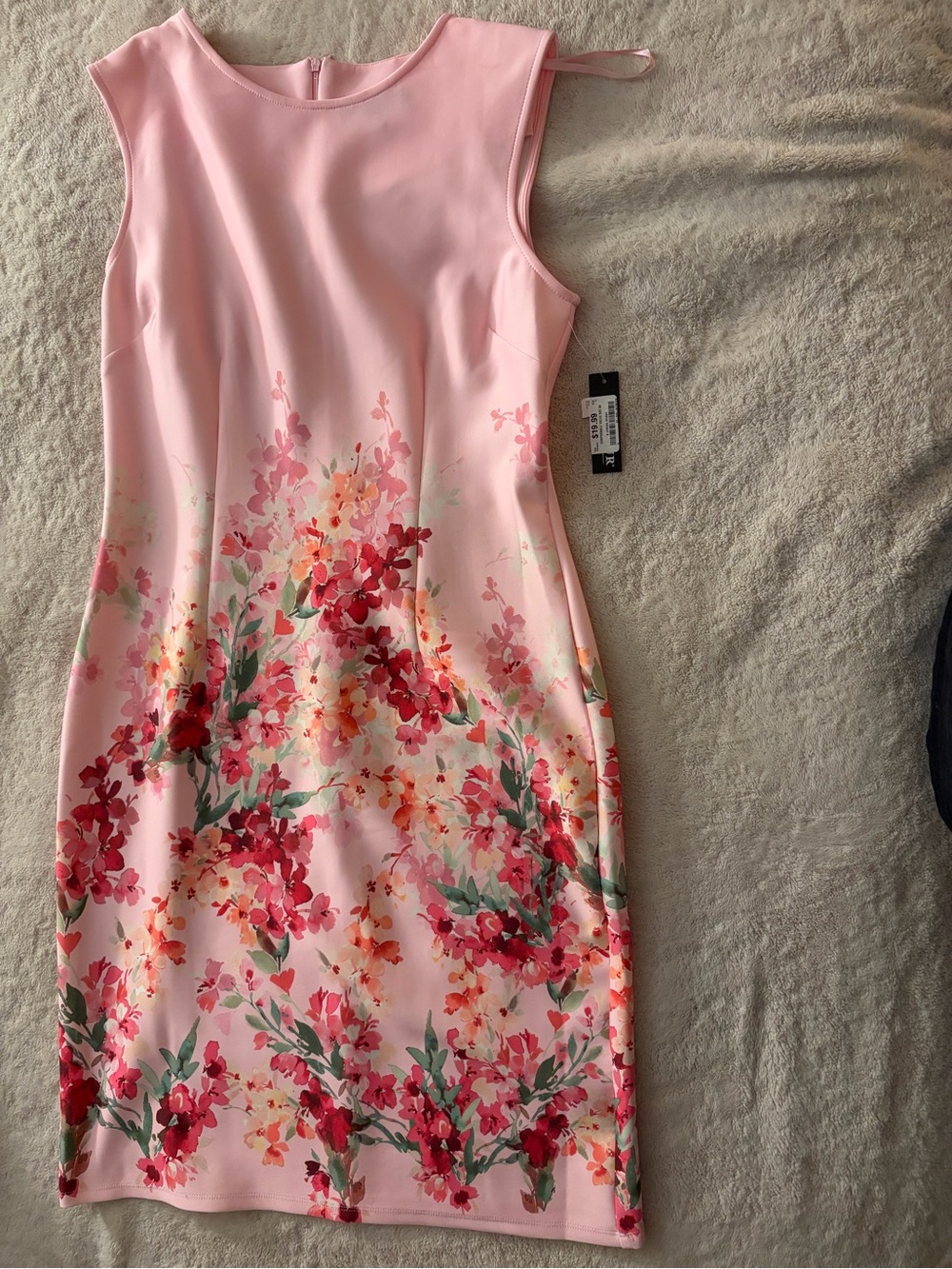 Glamour Pink Floral Sheath Dress